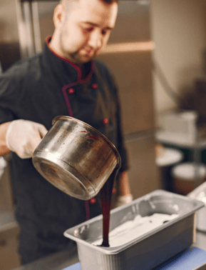 chef making gelato